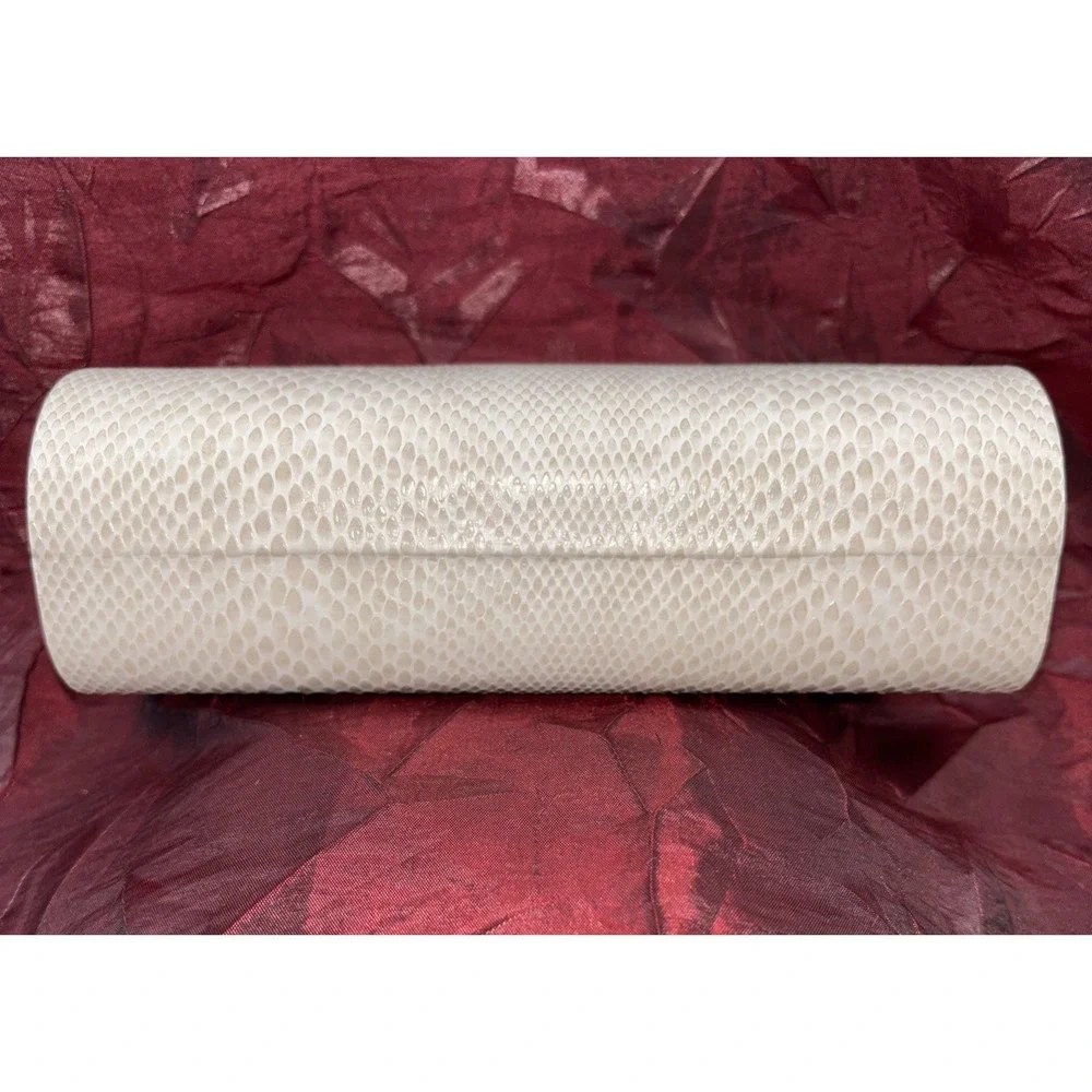 Jimmy Choo Eyeglass/Sunglass Hard Case Faux‎ Beige Snakeskin Standard Size EUC